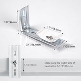 Vertical Blind Bracket Clips for 1-1/2 Inch Headrail - Heavy Duty Replacement Clips with Mounting Screws & Wall Plugs - 4Pack (White)